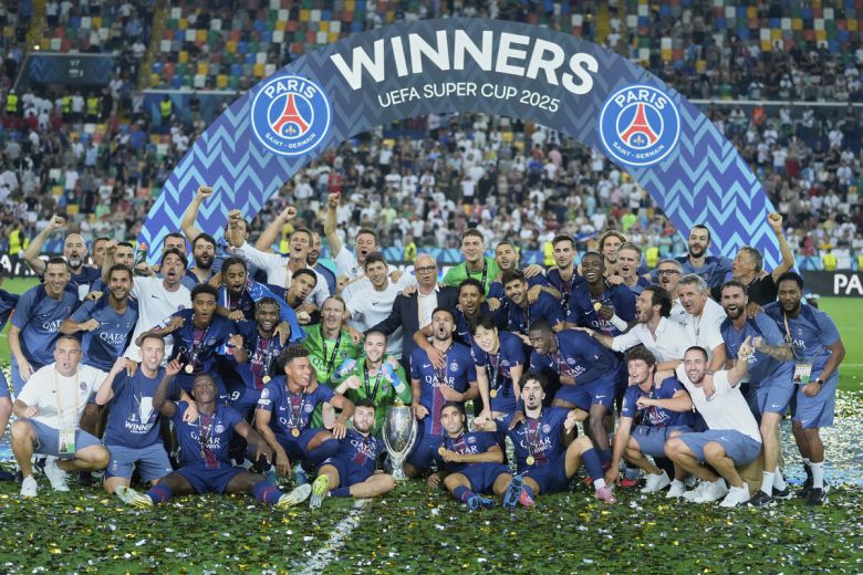 PSG가 이탈리아 우디네의 스타디오 프리울리에서 끝난 토트넘과의 2025 UEFA 슈퍼컵에서 정상에 올랐다. 사진=AP/뉴시스