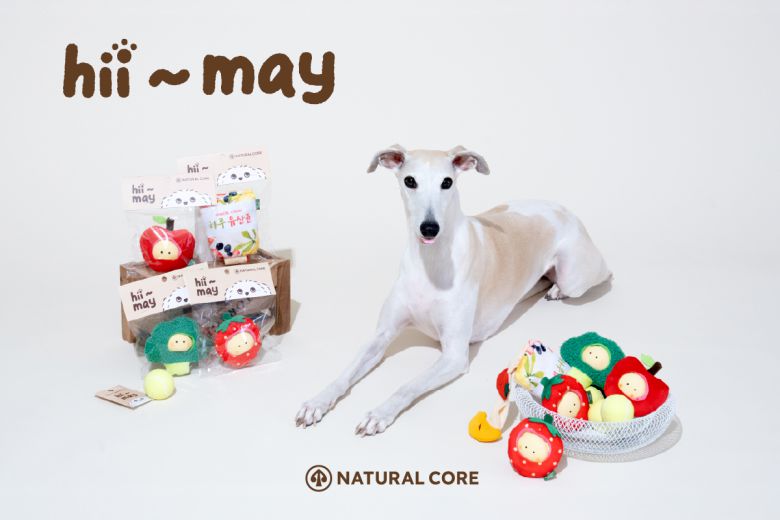 하이메이 시리즈 홍보모델로 나선 반려견 메이. 네츄럴코어 제공