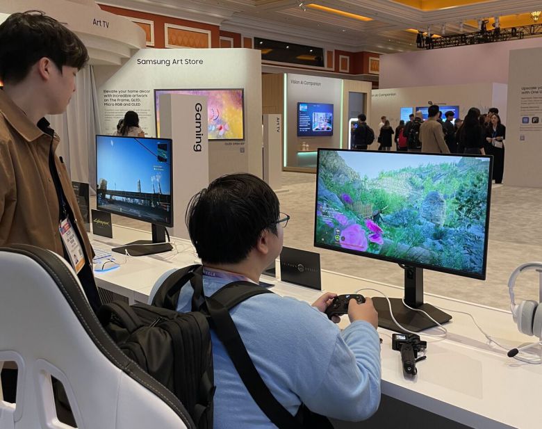 CES 2026 AMD 부스에서 고성능 PC로 플레이되고 있는 붉은사막.= 펄어비스 제공