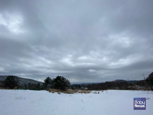 눈이 내린 뒤 한라산 주변 나즈막한 언덕들은 천연 눈썰매장으로 변한다. ⓒ김재원