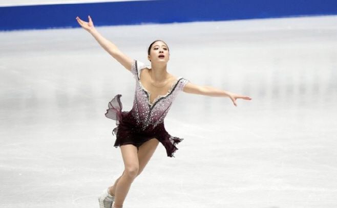 그랑프리 4차대회에서 프리스케이팅을 연기하는 유영/ 연합뉴스