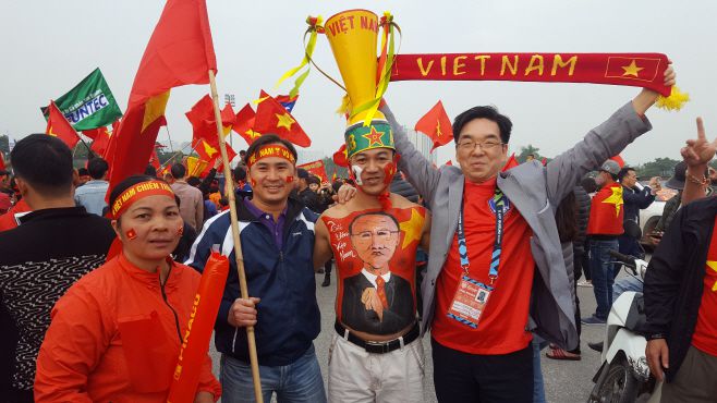 2018년 연말 동남아시아선수권대회 결승 당일 미딘경기장 주변/ 사진=전형찬
