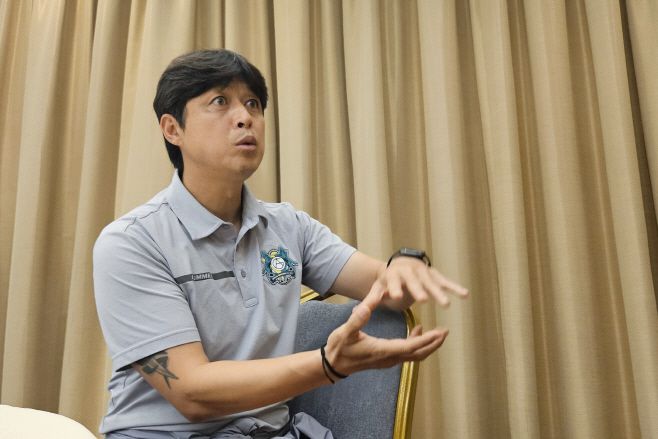 이관우 안산 그리너스 감독 새 시즌 구상을 밝히고 있다./ 사진=전형찬 기자