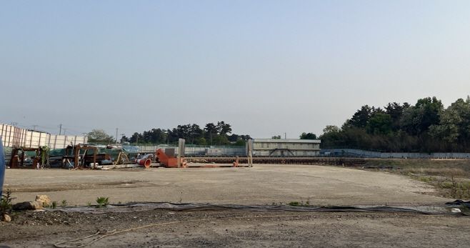 광주 광산구 하산동 일원에 한국건설이 건립하려던 '광산센트럴파크' 아파트의 공사가 현재 중단되어 있다./김대영 인턴 기자