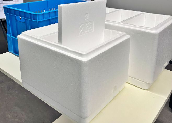 하림에서 직접 제작한 배송용 멀티박스/아시아투데이