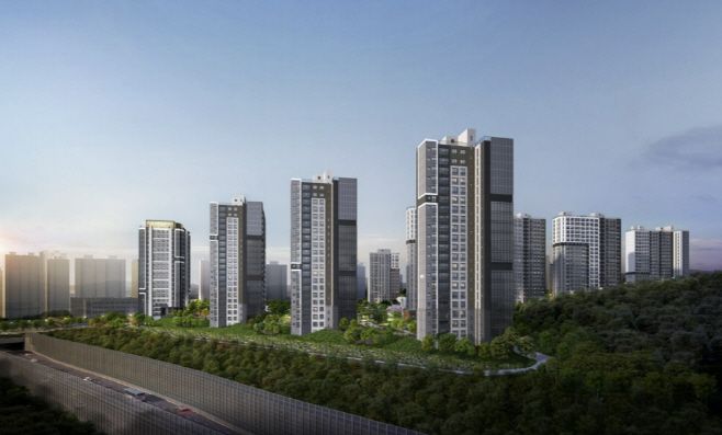 경기 화성시 '동탄꿈의숲 자연앤데시앙' 아파트 투시도./태영건설