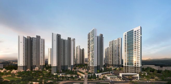 '신분평 더웨이시티 풍경채' 아파트 투시도.