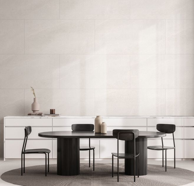 동화자연마루의 디자인월 그란데 '몬테 화이트'./동화기업