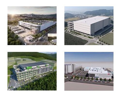 강서구에 조성 중인 △롯데쇼핑 자동화물류센터(CFC) △비지에프(BGF)리테일 물류센터 △쿠팡 물류센터 등 건립 중인 조감도/부산시