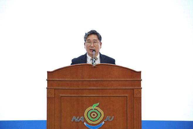 강상구 지난 1일 나주시 부시장으로 취임하면서 인사말을 하고 있다. /나주시
