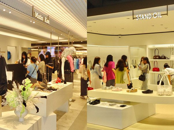 2030세대 트렌드를 이끄는 대표 주자인 '마뗑킴'과 '스탠드오일' 매장의 모습이다./최영 인턴 기자