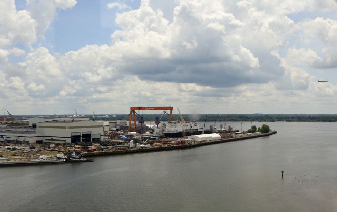 7월 16일(현지시간) 찍은 미국 펜실베이니아주 필라델피아의 한화필리조선소 전경./(필라델피아)하만주 특파원