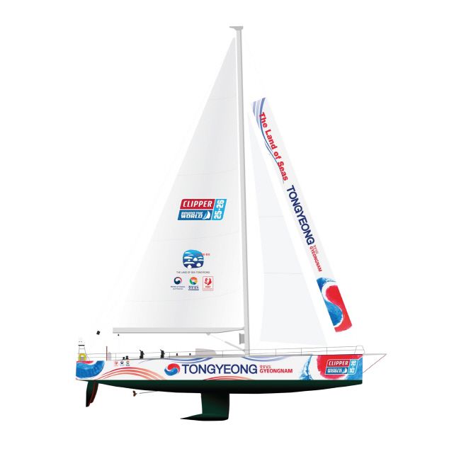 클러퍼 세계일주 요트대회 참가가 확정된 '경남 통영호' 시안./ 경남도