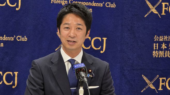 일본유신회 후지타 후미야 공동대표.  후지타 후미야 공동대표는 자신의 SNS에서 "이번 총선은 연립 합의서에서 내세운 정책 전환의 시비를 묻는 선거"라며, 연립 합의서에 담긴 정책을 모두 자민당의 매니페스토에 반영해 줄 것을 요구했다./사진=최영재 도쿄 특파원