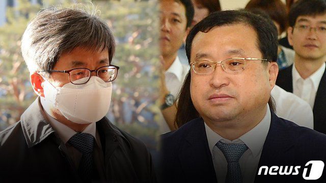 (왼쪽부터) 김명수 대법원장, 임성근 부산고법부장판사