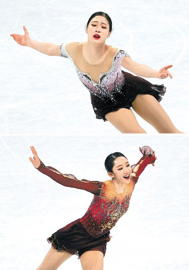 온 힘 다한 환상 연기 유영(위쪽 사진)이 17일 중국 베이징 서우두 실내경기장에서 열린 2022 베이징 겨울올림픽 피겨스케이팅 여자 싱글 프리스케이팅에서 연기를 펼치고 있다. 유영은 이날 142.75점을 얻어 총점 213.09점으로 6위로 대회를 마쳤다. 김예림은 134.85점을 획득해 총점 202.63점으로 9위에 자리하며 자신의 목표인 톱10 진입에 성공했다. 한국 여자 피겨 선수의 동반 톱10 진입은 이번이 처음이다. 베이징=원대연 기자 yeon72@donga.com