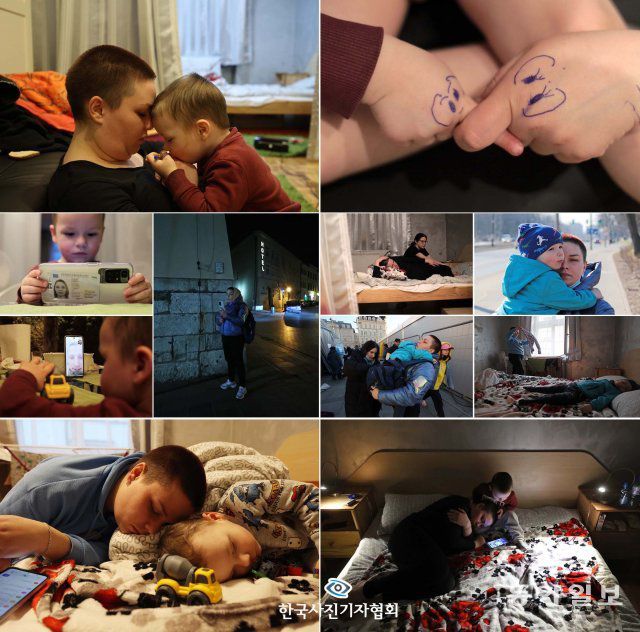 <시사 엮음사진>  “엄마는 강해야 한다.” 러시아-우크라이나 전쟁이 터진 직후 폴란드 크라쿠프 광장에서 처음 만난 짧은 머리의 25살 엄마 빅토리아가 처음 한 말이다.우크라이나 수도 키이우에서 약 100km 떨어진 지토미르에서 살던 빅토리아와 아들 미카엘로(3)는 전쟁을 피해 폴란드로 넘어왔다. 우크라이나에서 국경까지 차로 이동해 폴란드에 사는 친구의 도움으로 크라쿠프까지 올 수 있었다. 현재 친구가 구해준 아파트에서 거주하고 있지만 이번 달까지의 월세만 도움을 받아 앞으로는 빅토리아가 직접 월세를 마련해야 한다 / 조태형 뉴시스 기자