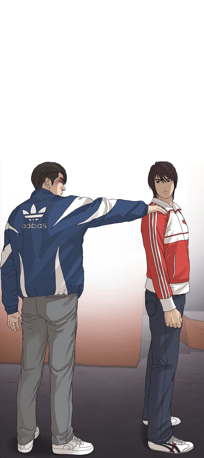 시간여행으로 만난 아들 충일(왼쪽)과 동갑내기 아빠. 박태준만화회사 제공.