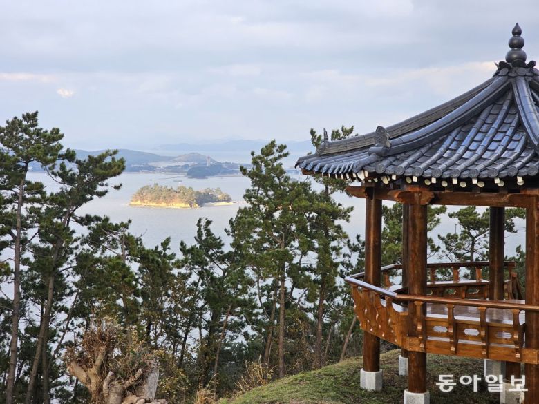 원산도 오로봉에서 내려다본 풍경.