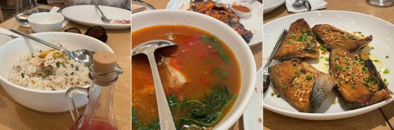 마남 메뉴 ‘티나파 라이스’, ‘시니강’, ‘오버로디드 갈릭 방우스 벨리’. 이혜원 동아닷컴 기자 hyewon@donga.com