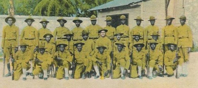 미국 주도로 신설돼 버틀러가 직접 지휘하기도 했던 아이티 헌병대의 1920년경 모습. 사진 출처 위키피디아