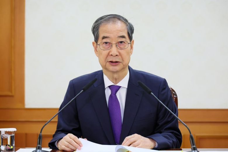 한덕수 대통령 권한대행이 1일 서울 종로구 정부서울청사에서 열린 안보관계장관회의에서 발언을 하고 있다. (총리실 제공) 2025.5.1 뉴스1