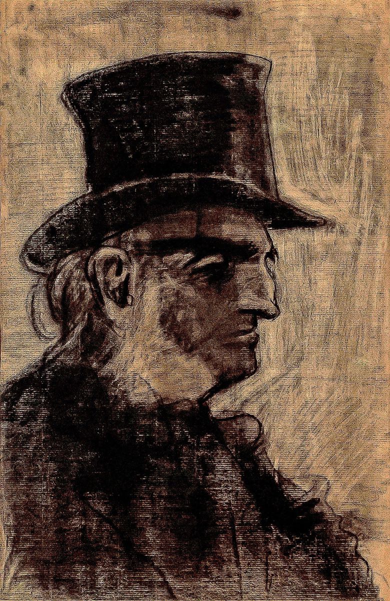 ‘모네에서 앤디 워홀까지’전에서 볼 수 있는 빈센트 반 고흐의 드로잉 ‘늙은 남자의 초상’. 세종문화화관 제공