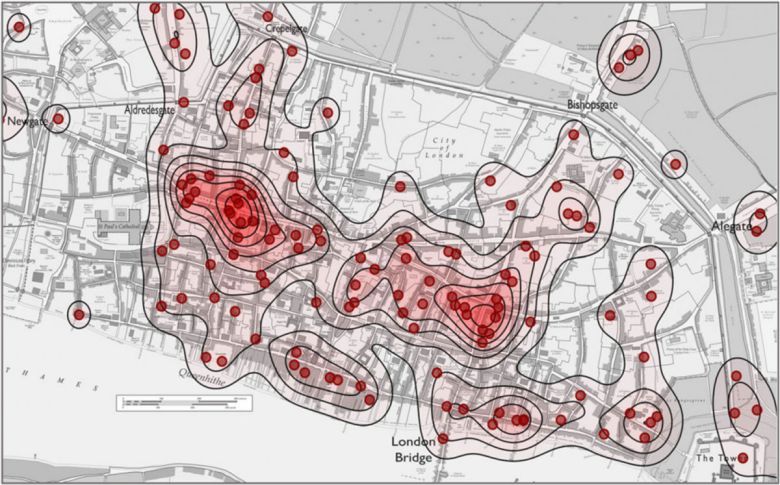 포드가 피살된 런던 웨스트치프 거리는 중세 런던에서 가장 많은 살인사건이 발생한 장소 중 하나로, ‘중세 살인 지도’ 프로젝트를 통해 다수의 범죄 사례가 확인됐다. (사진=University of Cambridge)