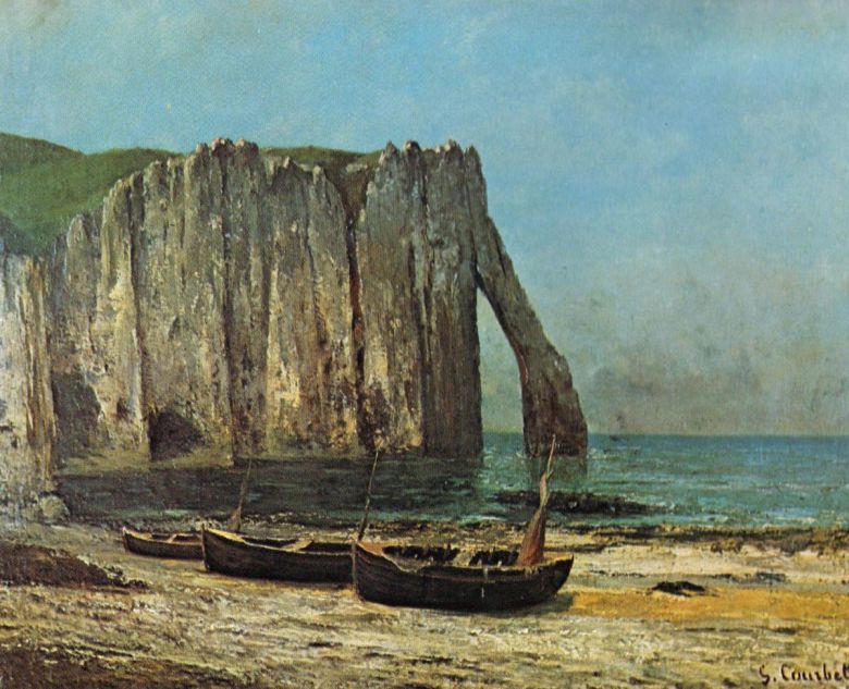 구스타브 쿠르베 ‘에트르타 백악 절벽’.  Gustave Courbet, The Etretat cliffs, oil on canvas, 1869, 63 x 76 cmJohannesburg Art Gallery, Johannesburg