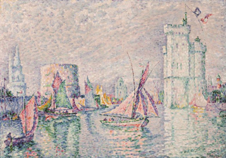 폴 시냑 ‘라 로셀’.  넓은 붓터치로 맑게 그려 볼 때마다 새로운 느낌을 준다. Paul Signac, La Rochelle, 1912, Oil on canvas. Johannesburg Art Gallery