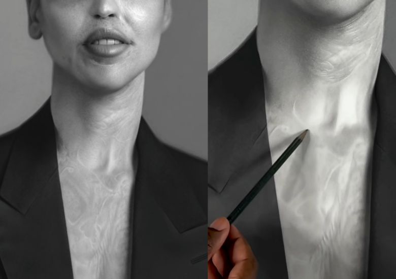 영국 화가 켈빈 오커퍼(Kelvin Okafor)가 연필만으로 피부 질환과 외상을 지닌 인물들의 초상화를 그려내며 주목받고 있다. 그는 피부에 남은 자국을 단순한 외형이 아닌 삶의 일부로 바라보며, 이를 정밀한 드로잉으로 기록했다. (사진=@kelvinokafor_art)