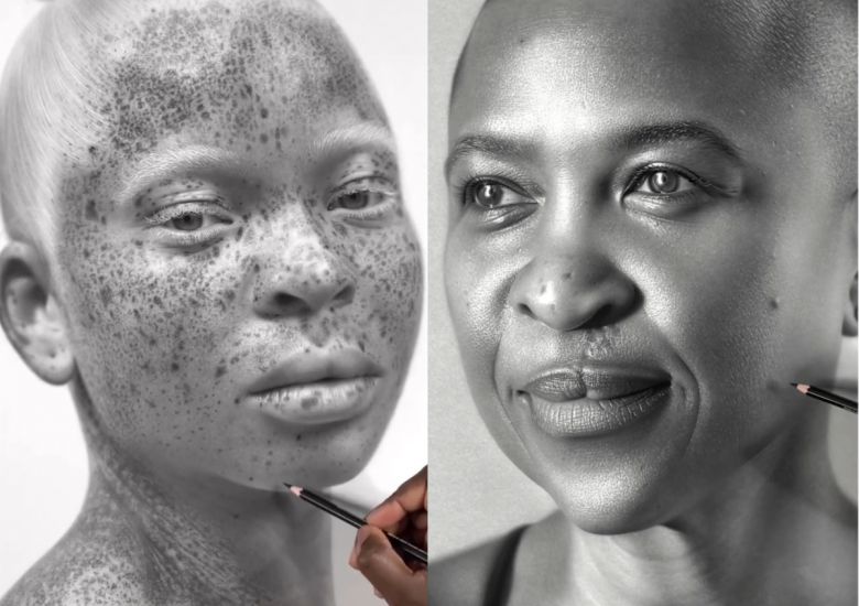 영국 화가 켈빈 오커퍼(Kelvin Okafor)가 연필만으로 피부 질환과 외상을 지닌 인물들의 초상화를 그려내며 주목받고 있다. 그는 피부에 남은 자국을 단순한 외형이 아닌 삶의 일부로 바라보며, 이를 정밀한 드로잉으로 기록했다. (사진=@kelvinokafor_art)