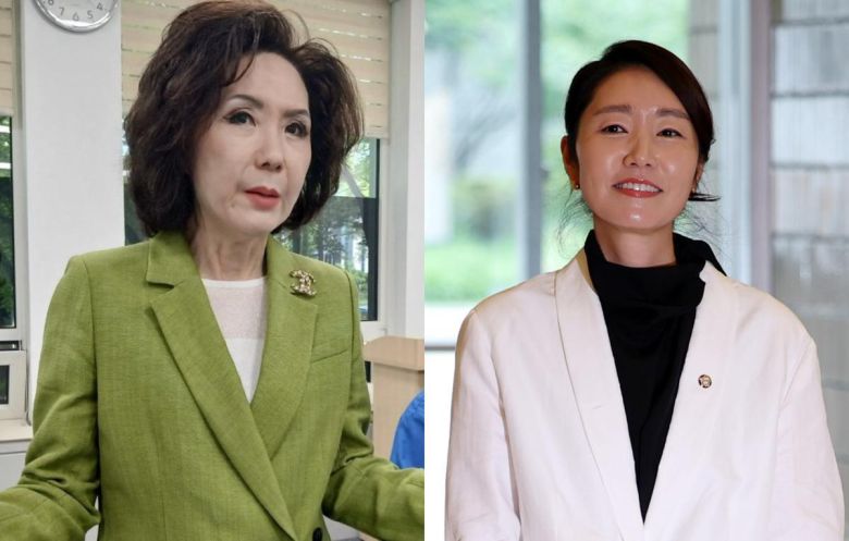 이진숙 교육부 장관 후보자(왼쪽)·강선우 여성가족부 장관 후보자. 뉴시스