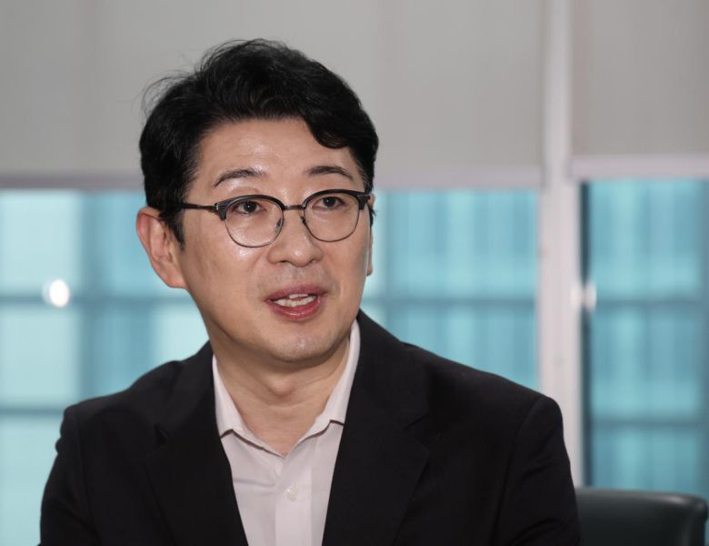 국민의힘 당대표 출마를 선언한 주진우 의원이 29일 오후 서울 여의도 국회 의원회관에서 열린 ‘2030 청년크루 간담회’에서 발언하고 있다. 뉴시스