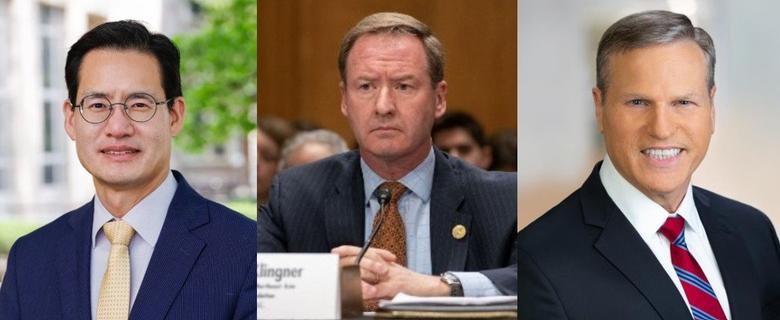 왼쪽부터 앤드루 여 브루킹스연구소 한국석좌, 브루스 클링너 맨스필드재단 선임연구원, 패트릭 크로닌 허드슨연구소 아시아태평양안보 석좌