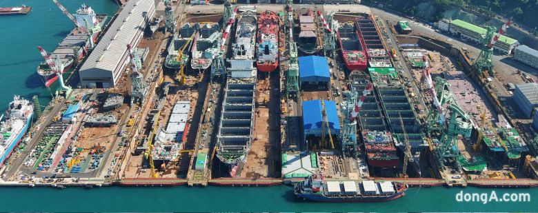 HD현대미포 야드 전경