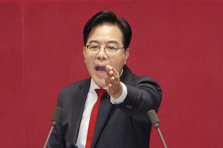 송언석 국민의힘 원내대표가 10일 오전 서울 여의도 국회에서 열린 제429회국회(정기회) 제3차 본회의에서 국정에 관한 교섭단체 대표연설을 하고 있다. 2025.9.10/뉴스1