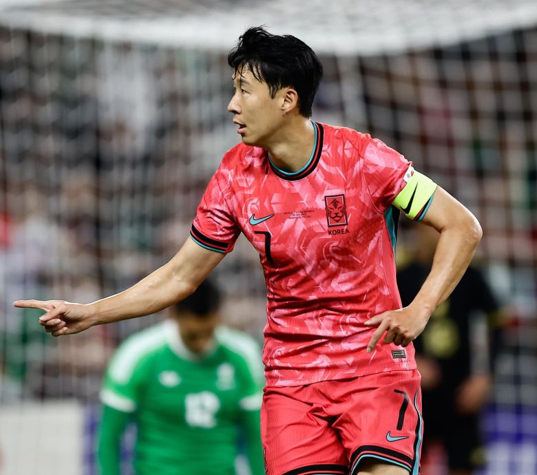 손흥민이 득점 후 세리머니를 하는 모습. 대한축구협회 제공