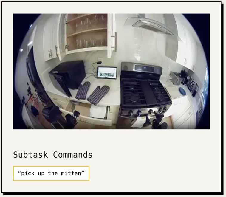 올해 4월 공개된 피지컬 인텔레전스의 최신 범용 로봇 π0.5의 핵심은 다양한 데이터 소스를 활용한 공동 학습이다. VLA(비전-언어-행동) 모델을 여러 형태의 데이터로 학습시키면, 단순한 물리적 동작 수행을 넘어 ▲작업의 의미적 맥락 이해(예: 주방 청소 시 무엇을 집어 어디에 두어야 하는지) ▲과업의 고차원적 절차 파악(예: 침대 정리 단계) ▲로봇 간 행동 전이(예: 팔이 하나뿐인 단순 로봇이나 제한된 환경에서 수집된 데이터 활용)까지 가능해진다. 출처 피지컬 인텔리전스