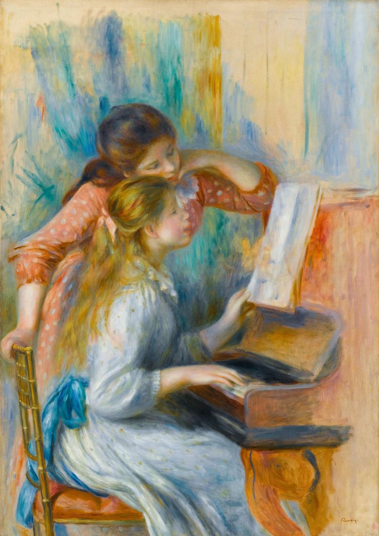 피에르 오귀스트 르누아르 Pierre-Auguste Renoir피아노 치는 소녀들 Girls at the Piano1892년경, 캔버스에 유채, 116 x 81 cm Musée de l‘Orangerie, Paris, inv. RF 1960 16GNC Media 제공
