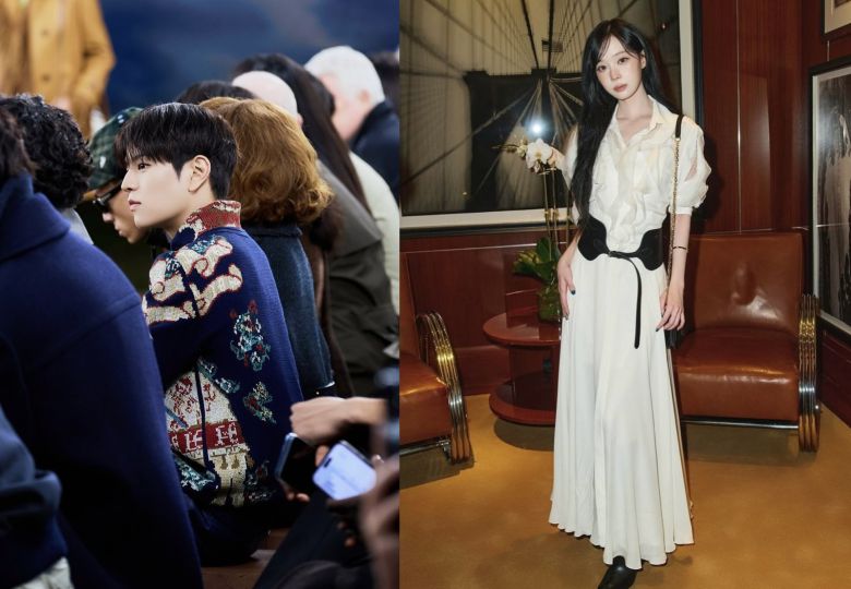 패션위크에 참석한 스트레이키즈 승민(왼쪽)과 에스파 윈터(오른쪽)의 모습. [사진=승찬·윈터 인스타 캡처]