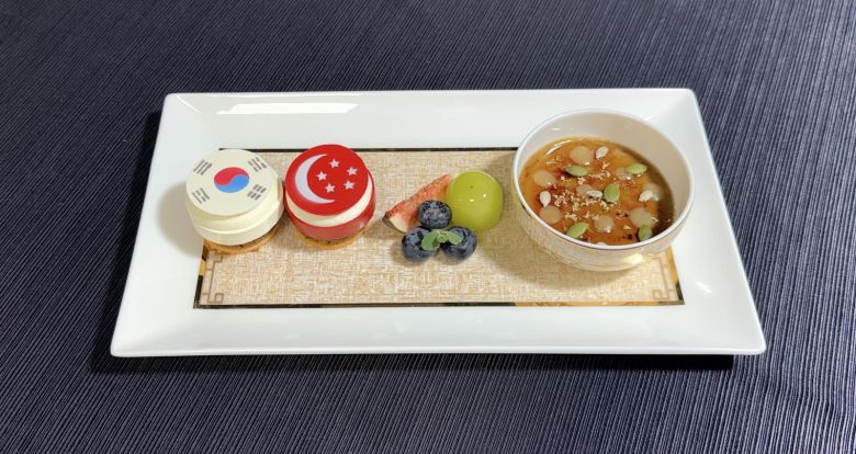 이재명 대통령과 로렌스 웡 싱가포르 총리의 오찬 메뉴. 대통령실 제공