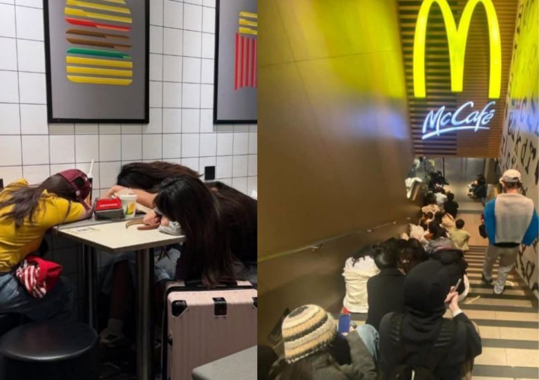 중국 젊은 층 사이에서 호텔비를 아끼기 위해 24시간 맥도날드에서 숙박하는 ‘특수부대식 여행’이 유행 중이다. 하지만 현지에서는 위생 문제와 경제 기여 감소로 비판이 이어지고 있다. 사진=@majorcantotraits