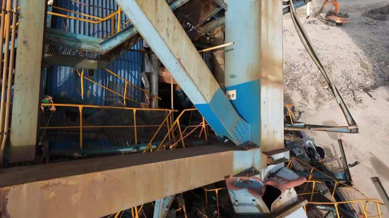 7일 울산 발전소 붕괴현장 드론 수색영상. 울산소방본부 제공