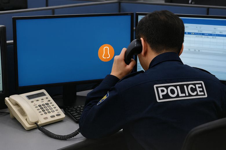 112 신고 전화에서 말 대신 다이얼음만 들리자 경찰이 즉시 위기 상황을 직감했다. 숫자 버튼으로 소통해 신고자의 위치를 파악했고, 불법 촬영 피해 여성을 안전하게 구조했다. AI로 생성한 이미지