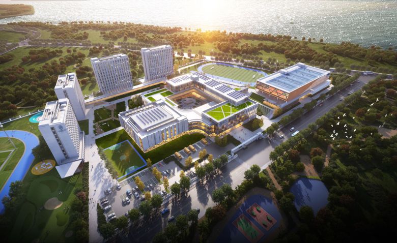 인천 중구 영종도 미단시티에 들어서는 위컴 애비 국제학교 조감도. 포스코이앤씨의 공사비 증액 소송으로 특수목적법인 인천글로벌시티의 지질조사 등 필수 절차가 지연되고 있다. 인천경제청 제공