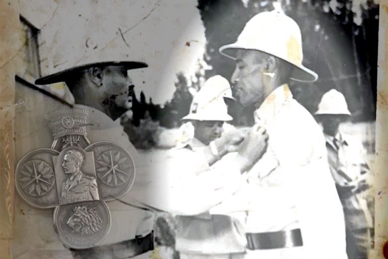 6.25 전쟁 참전 용사 테갈리그 웜드레에가이(메리트 할아버지)가 훈장을 수여받고 있는 모습. 굿네이버스 제공