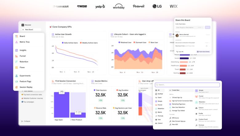 데이터 분석 업체 믹스패널의 홈페이지. 상단에 고객사가 나열돼 있는데, 여러 대기업이 눈에 띈다. 믹스패널 홈페이지 갈무리