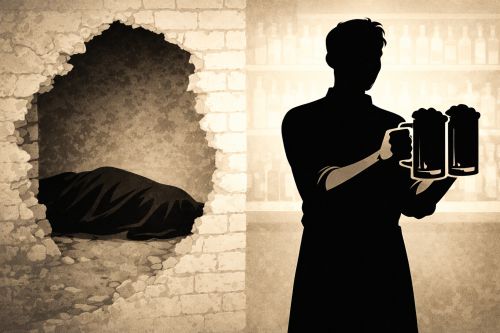 일본 홋카이도에서 주점 벽 안에 20대 지인 시신을 은닉하고 태연히 영업해 온 주인이 검거됐다. 사인은 목 졸림에 의한 질식사로, 경찰은 살인 혐의를 시야에 넣고 수사 중이다. 챗GPT로 재구성한 이미지