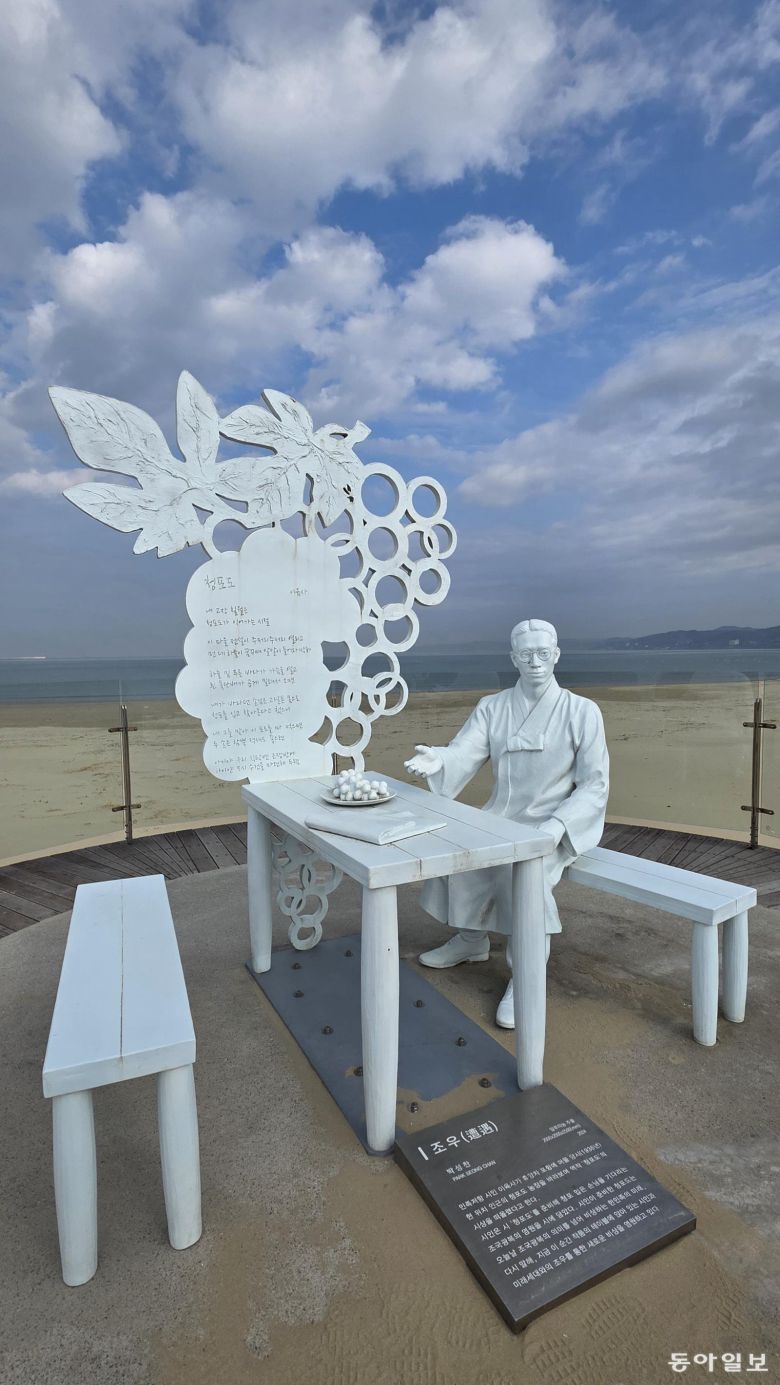 호미반도 해안둘레길의 이육사 조형물. 포항=김선미 기자 kimsunmi@donga.com